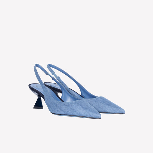 SLINGBACK IN BLUE JEANS CON DETTAGLI NAVY ARABEL - Blu | Roberto Festa