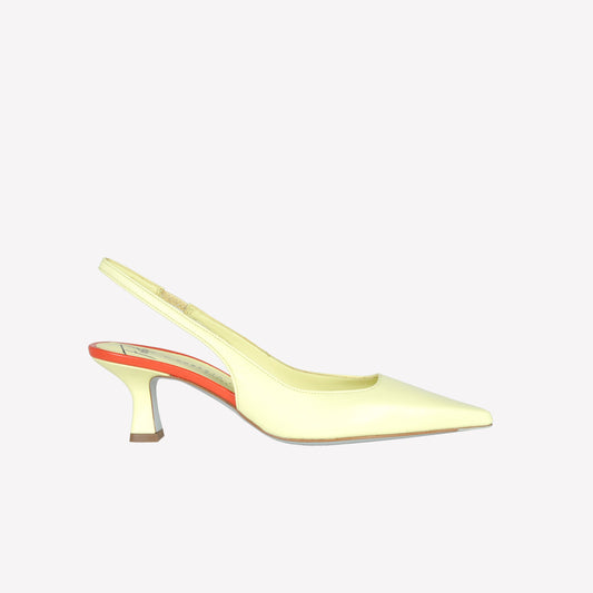 SLINGBACK IN PELLE COLOR MIMOSA CON DETTAGLI MANDARINO ARABEL - NO DISCOUNT | Roberto Festa