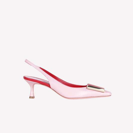 SLINGBACK IN NAPPA BICOLORE ROSA CON ACCESSORIO ARIENNE - Scarpe Donna: Calzature eleganti