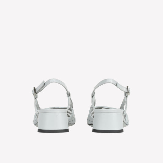 SLINGBACK IN PELLE ICE CON LAVORAZIONE CUT OUT DILLY - Bianco | Roberto Festa