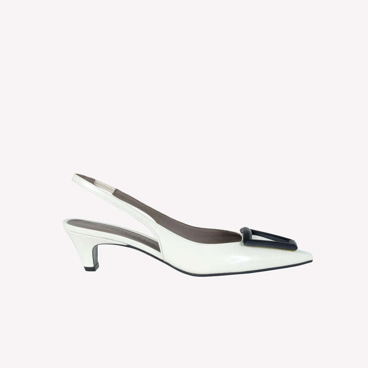 Roberto Festa SLINGBACK IN VITELLO SPAZZOLATO OFF WHITE CON FIBBIA GOMMATA DORIEN