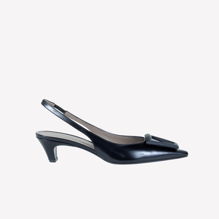 Roberto Festa SLINGBACK IN VITELLO SPAZZOLATO NERO CON FIBBIA GOMMATA DORIEN