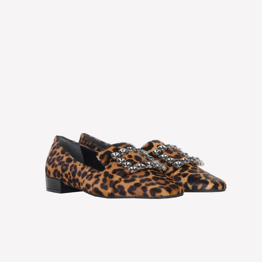 Mocassino in leopard jagurad con accessorio – Roberto Festa