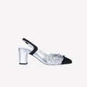 SLINGBACK IN TESSUTO LUREX SILVER FICUS