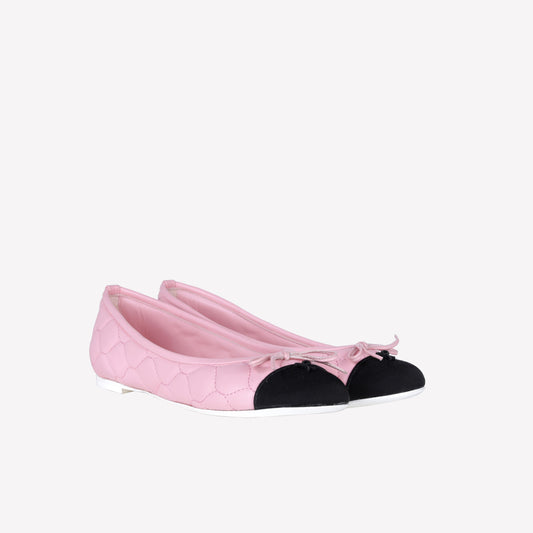 BALLERINA IN PELLE ROSA CON RICAMO ONDULATO E PUNTINA NERA FLY - Spring Summer Preview | Roberto Festa