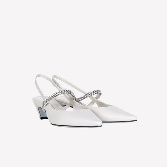 SLINGBACK IN NAPPA CON CATENA DI CRISTALLI MALLORY - Scarpe Donna: Calzature eleganti