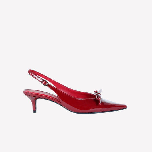 SLINGBACK IN VERNICE ROSSA CON FIOCCHETTO SENYA - Slingback | Roberto Festa