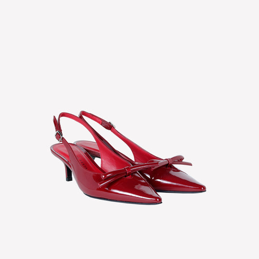 SLINGBACK IN VERNICE ROSSA CON FIOCCHETTO SENYA - Slingback | Roberto Festa